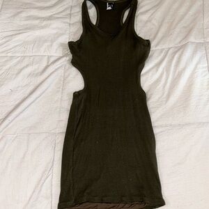 Windsor Open Back Army Green Mini Dress